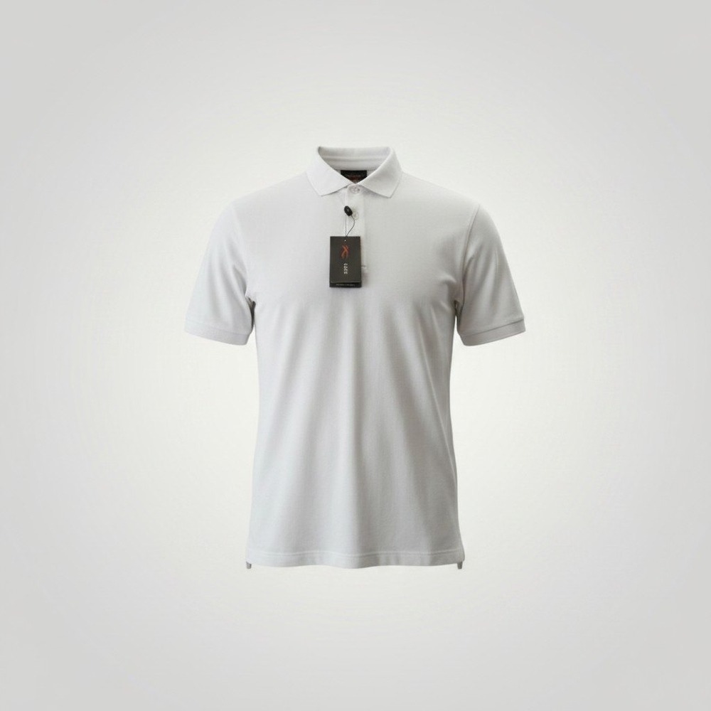 KJUS Hollow Pima Polo Men Medium White Golf Shirt Performance Luxury Active Tech